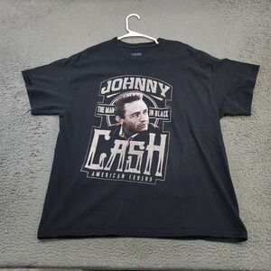 Johnny Cash Shirt Mens XL Black Man In Black Graphic Tee American Legend CASH